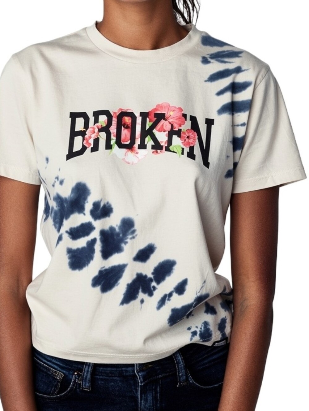 NEW!! Broken Promises Floral Tie-Dye Short Sleeve Graphic Tee, SZ Medium, NWT
